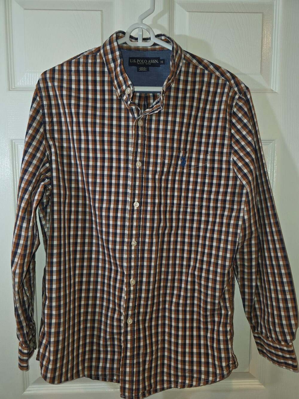 U.S. Polo Assn. Men's Plaid Long Sleeve Button-Down Shirt - Size M